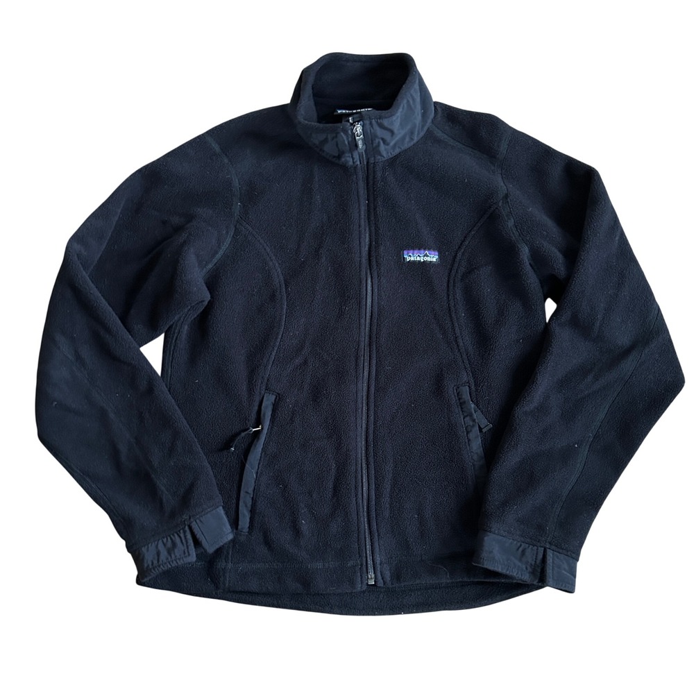 Patagonia Women's Black Full Zip Synchilla Fleece Jacket Mock Neck 28365F7 M